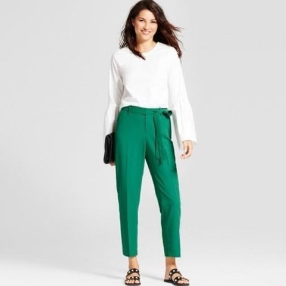 a new day Slim Ankle High Rise Stretch Pants Green